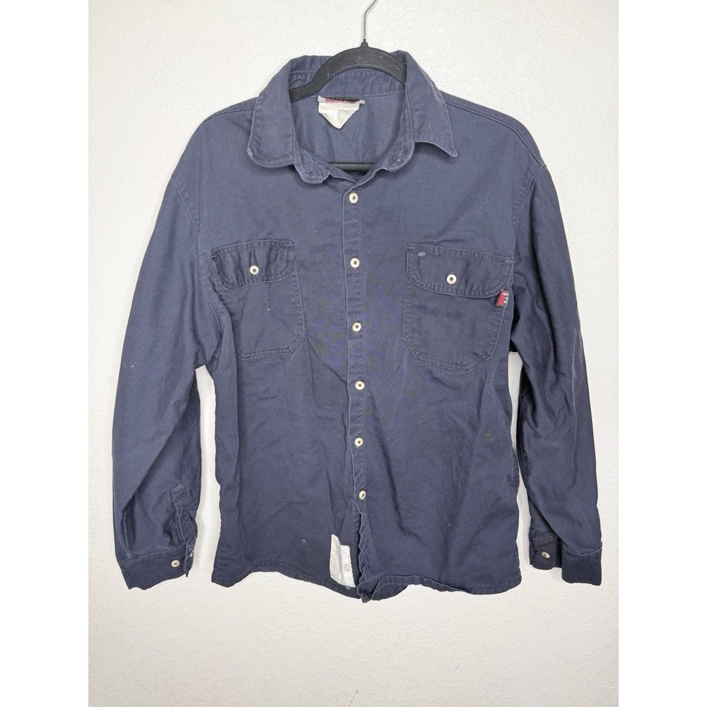 SAF-Tech Workwear Shirt Mens L Blue Industrial Utility Mechanical Welding‎